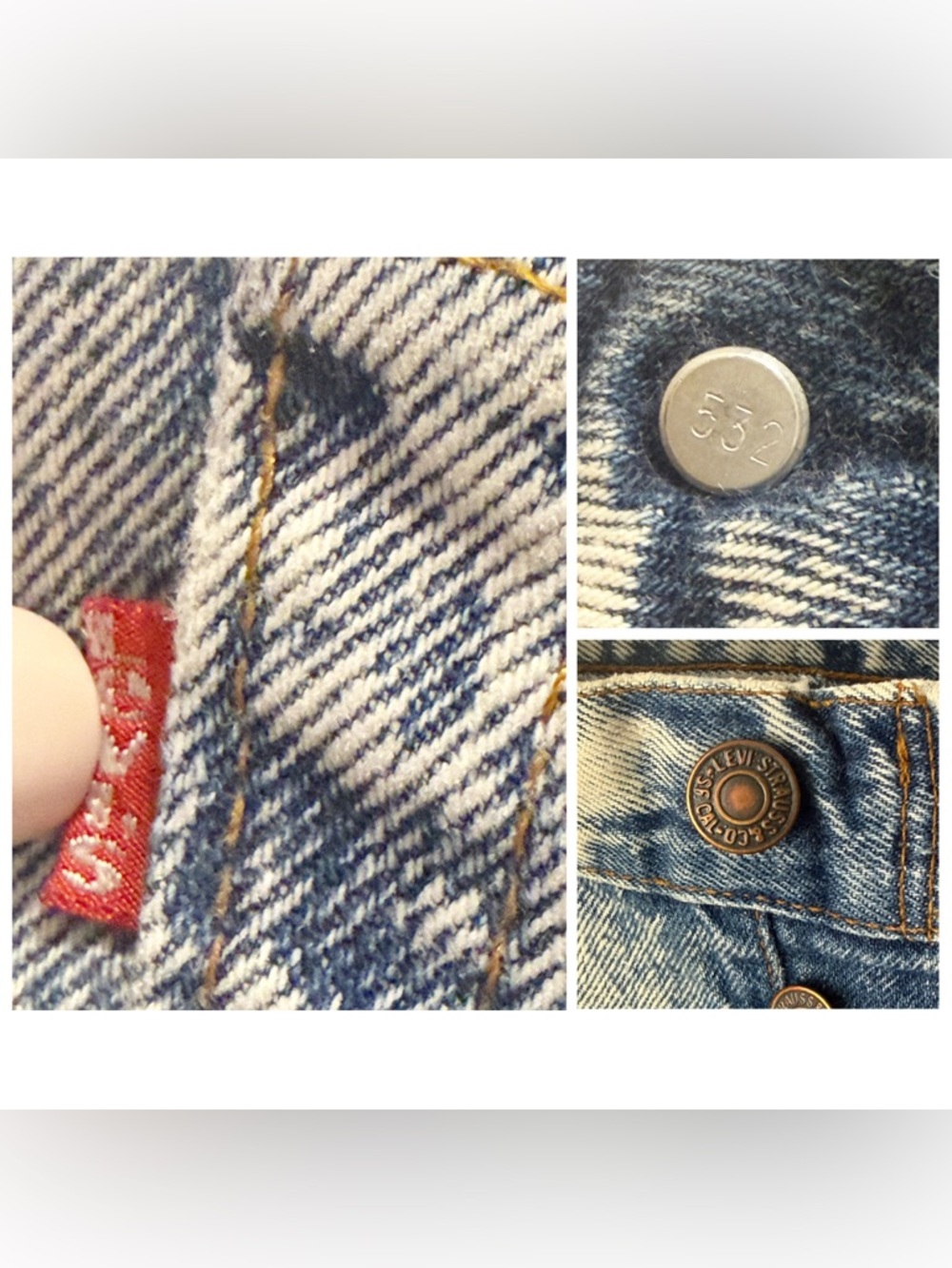VTG 90s Levi's 501 Acid Wash Jeans Straight Leg High Rise Button Fly USA Sz 31 - Picture 15 of 16